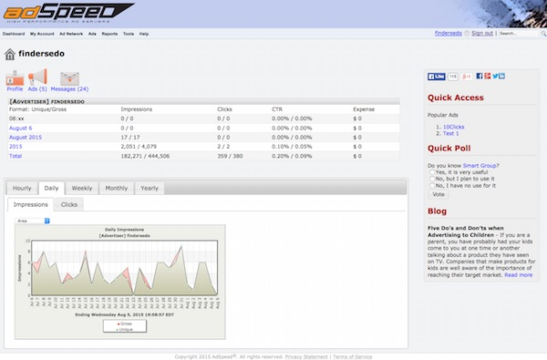 screenshot of AdSpeed AdServer